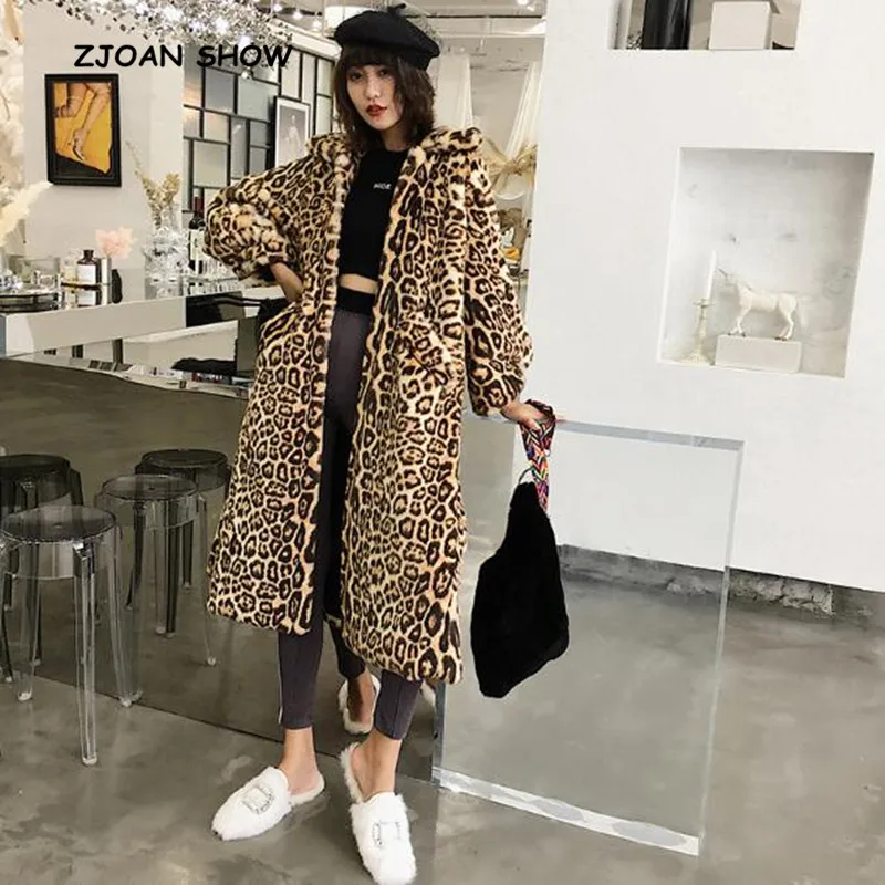 ZJOAN SHOW 2018 New Winter Oversize Style Animal Leopard Faux Mink Fur Coat Women Lapel Loose Keep Warm Long Jacket Outwear
ZJOAN SHOW 2018 New Winter Oversize Style Animal Leopard Faux Mink Fur Coat Women Lapel Loose Keep Warm Long Jacket Outwear