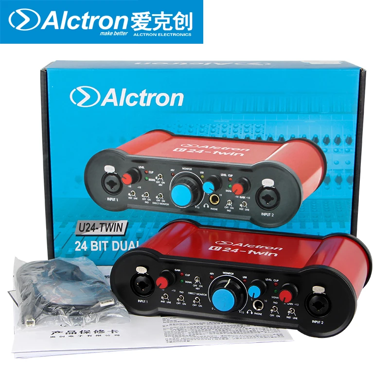 Alctron U24-twin portable recording live broadcast karaoke external USB sound card with 48V power supply help signal from A to D
Alctron U24-twin portable recording live broadcast karaoke external USB sound card with 48V power supply help signal from A to D