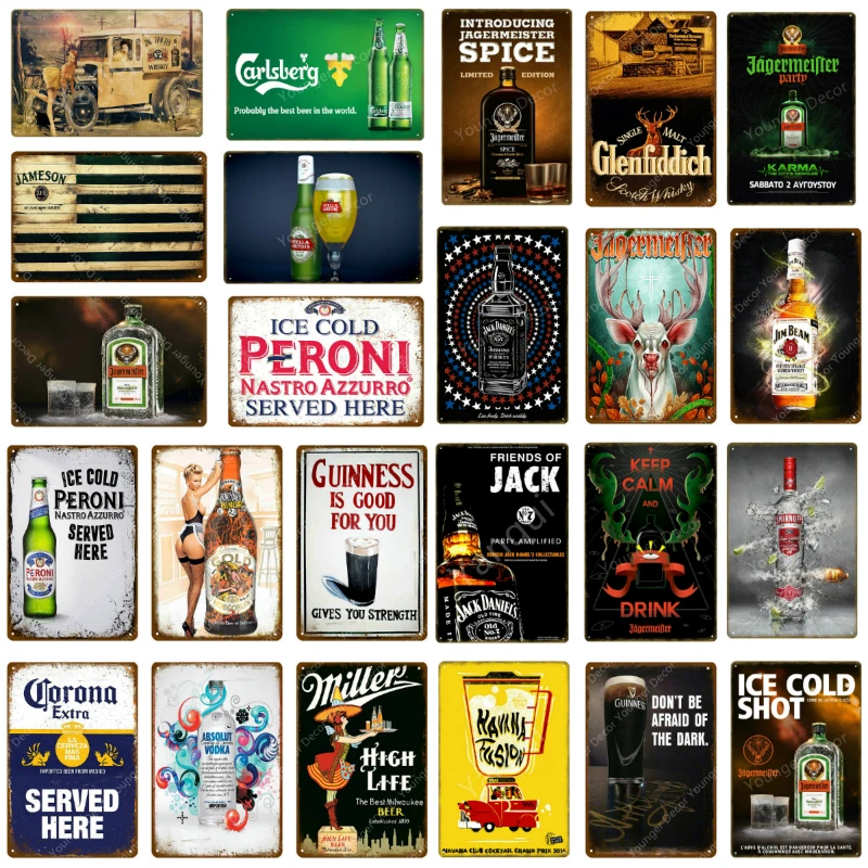 Alcohol Drink Jagermeister Peroni Poster Classic Wall Sticker Home Bar Decor Vintage Metal Plaque Whiskey Wine Tin Sign YH006
Alcohol Drink Jagermeister Peroni Poster Classic Wall Sticker Home Bar Decor Vintage Metal Plaque Whiskey Wine Tin Sign YH006