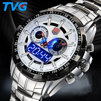 Top brand Military Digital Sport Watches Men's stainless steel Quartz LED 3ATM Waterproof man Wristwatch Army Relogio Hombre
Top brand Military Digital Sport Watches Men's stainless steel Quartz LED 3ATM Waterproof man Wristwatch Army Relogio Hombre
