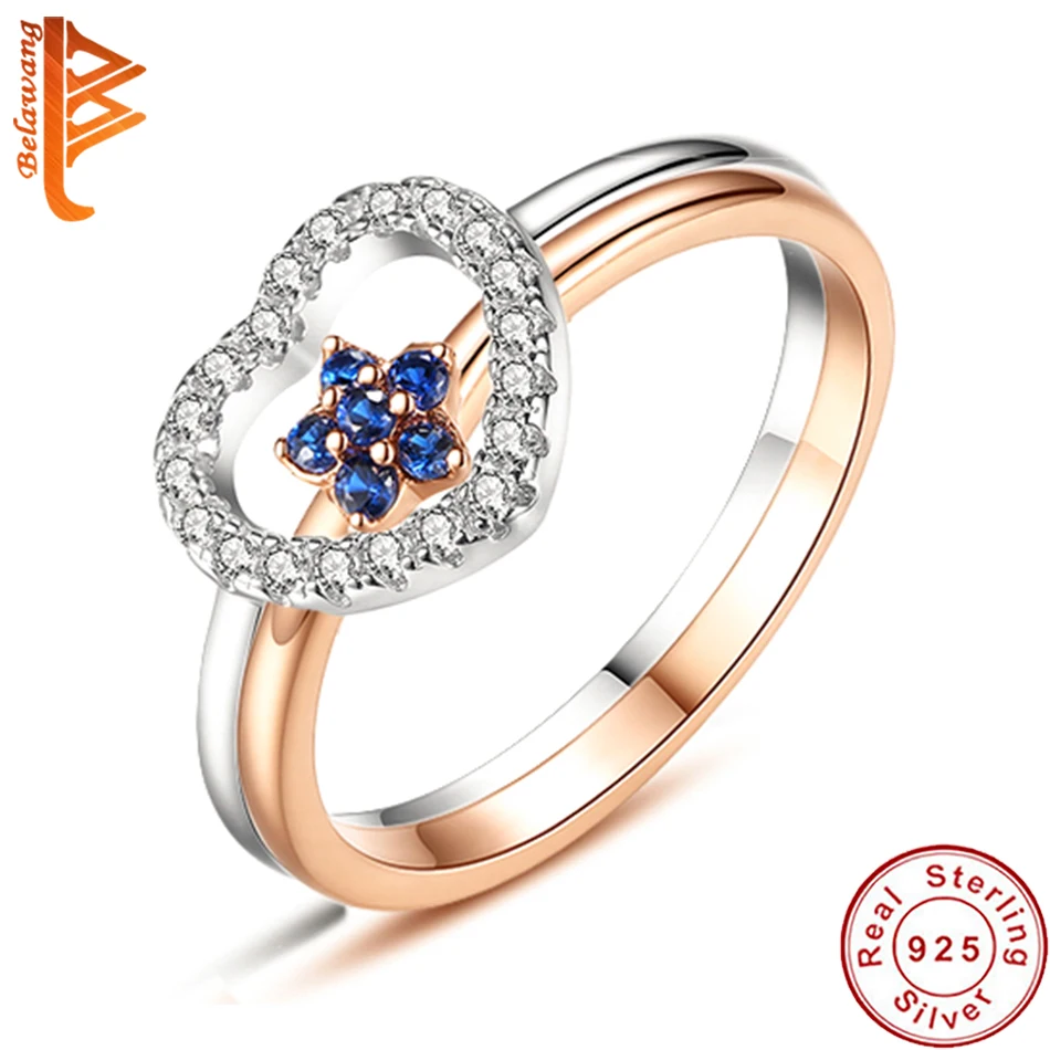 BELAWANG 925 Sterling Silver Heart Ring for Women Rose Gold Color Jewelry Blue AAA Zircon Engagement Luxury Bague Wedding Bijoux
BELAWANG 925 Sterling Silver Heart Ring for Women Rose Gold Color Jewelry Blue AAA Zircon Engagement Luxury Bague Wedding Bijoux