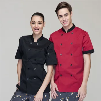 Wholesale Retail Checkedout Custom Logo Short Sleeves Chef Uniform Men Women Polyester Cotton Waiter Uniform S-3XL Free Shipping
Wholesale Retail Checkedout Custom Logo Short Sleeves Chef Uniform Men Women Polyester Cotton Waiter Uniform S-3XL Free Shipping