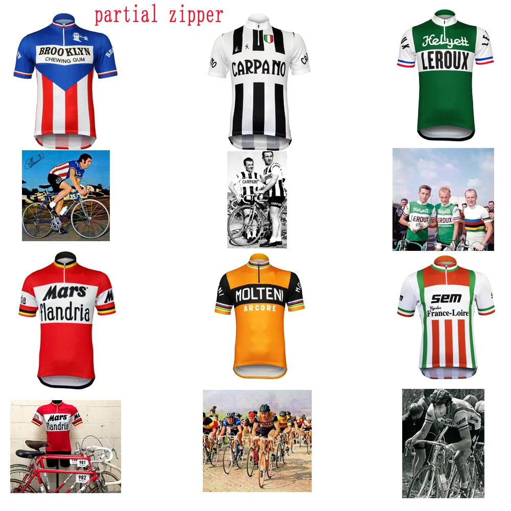 Classic Cycling Jersey partial zipper men shirt sleeve Summer breathable Half zipper Bicycle wear retro jersey ropa Ciclismo
Classic Cycling Jersey partial zipper men shirt sleeve Summer breathable Half zipper Bicycle wear retro jersey ropa Ciclismo