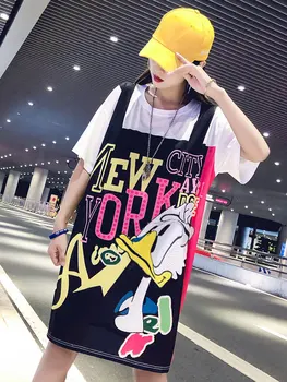 Loose t-shirt female long section short sleeve 2019 summer new European cargo skirt cartoon printing quick-drying mesh students
Loose t-shirt female long section short sleeve 2019 summer new European cargo skirt cartoon printing quick-drying mesh students