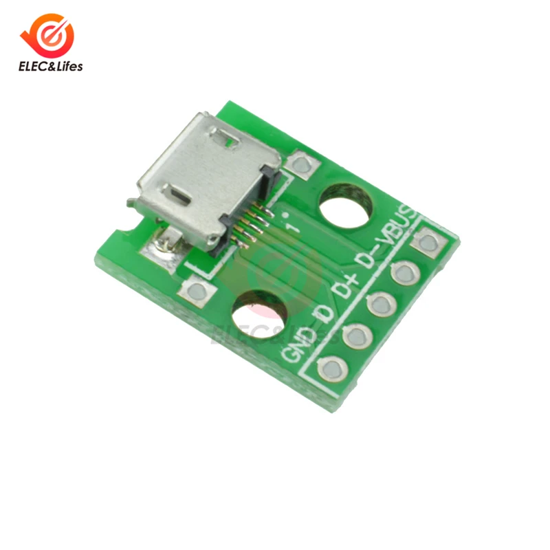 10Pcs Micro USB to DIP 2.54mm Adapter Connector PCB Board Module Female 5-Pin Pinboard 2.54mm Board for Arduino
10Pcs Micro USB to DIP 2.54mm Adapter Connector PCB Board Module Female 5-Pin Pinboard 2.54mm Board for Arduino