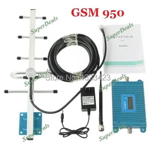 

1.9" LCD 900MHz GSM950 Cell Phone Signal Booster Amplifier/Can Cover 1600 Square Meters + 9 dB outdoor antenna 10m cable