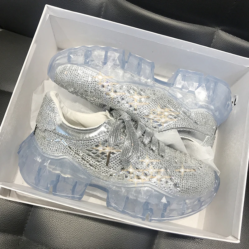 Brand Luxury Crystal Sneakers Women Platform Casual Shoes Rhinestone Chunky Sneaker Women Trainers Transparent Shoes Woman
Brand Luxury Crystal Sneakers Women Platform Casual Shoes Rhinestone Chunky Sneaker Women Trainers Transparent Shoes Woman