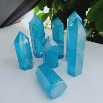 Wholesale High Quality Plating Blue Color Crystal Quartz Stone Point Wand Hand Polished Healing Crystal point for Home Decor WYQ
Wholesale High Quality Plating Blue Color Crystal Quartz Stone Point Wand Hand Polished Healing Crystal point for Home Decor WYQ