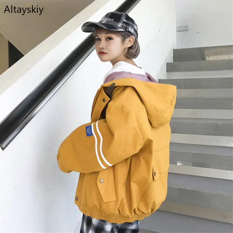 Jackets Women Harajuku All-match Hooded Letter Printed Simple Lovely Womens Korean Style BF Students Jacket Female Loose Daily
Jackets Women Harajuku All-match Hooded Letter Printed Simple Lovely Womens Korean Style BF Students Jacket Female Loose Daily