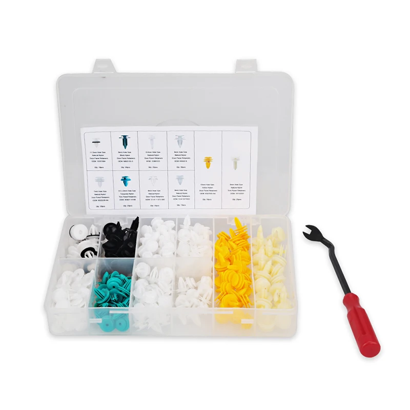 210Pcs/Set Car Mixed Auto Plastic Clips Fasteners For Car Bumper Clips door Trim Panel Retainer With Box + Screwdriver
210Pcs/Set Car Mixed Auto Plastic Clips Fasteners For Car Bumper Clips door Trim Panel Retainer With Box + Screwdriver
