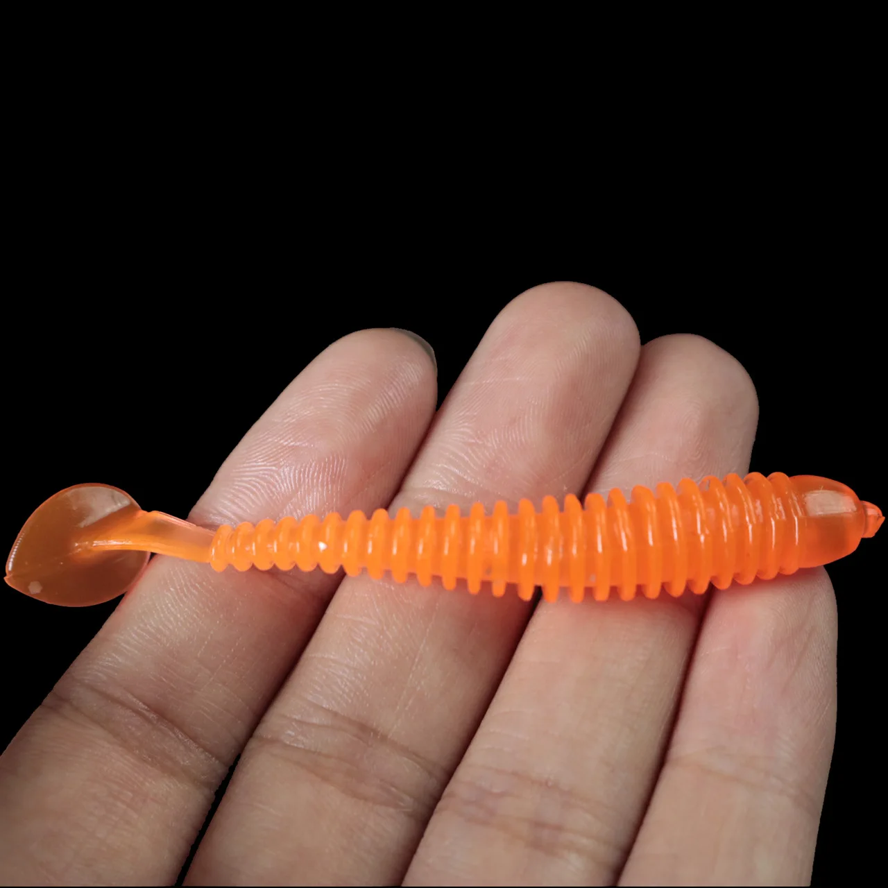 Description Picture 5 of item10pcs/lot soft Fishing Lure 5cm/0.7g Jig Wobblers Swimbait Artificial  Spiral T tail Silicone Bait worm pesca Carp Bass Lures