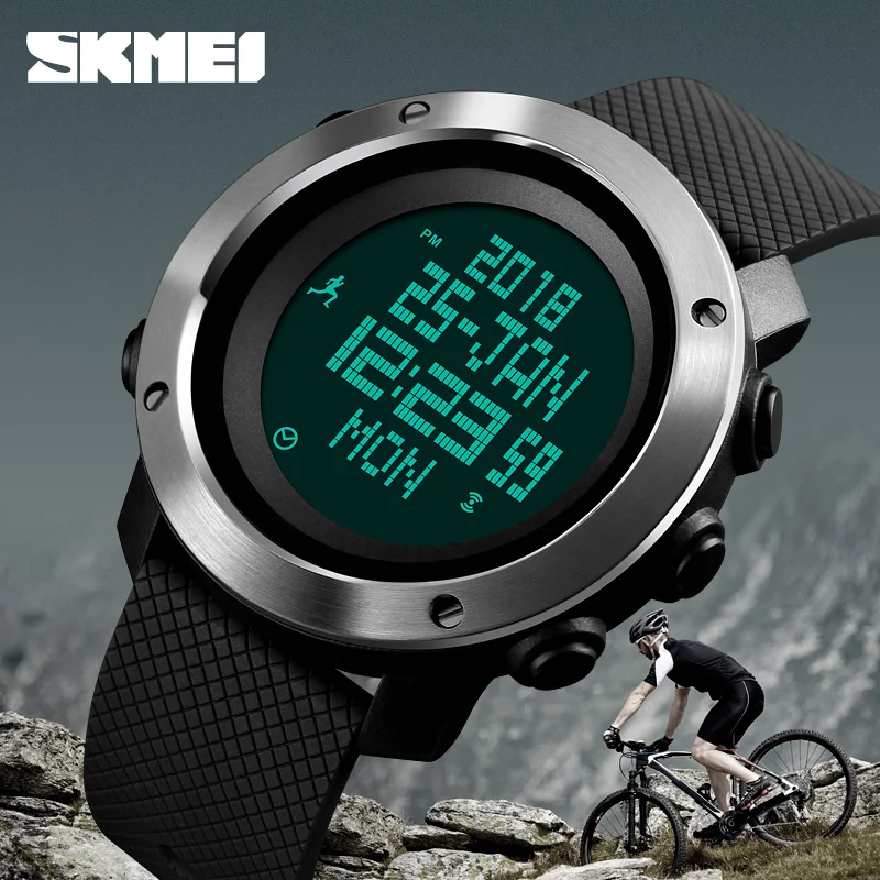 

SKMEI Men Sports Watches Compass World Time Pressure Pedometer Calorie Waterproof LED Digital Watches Relogio Masculino