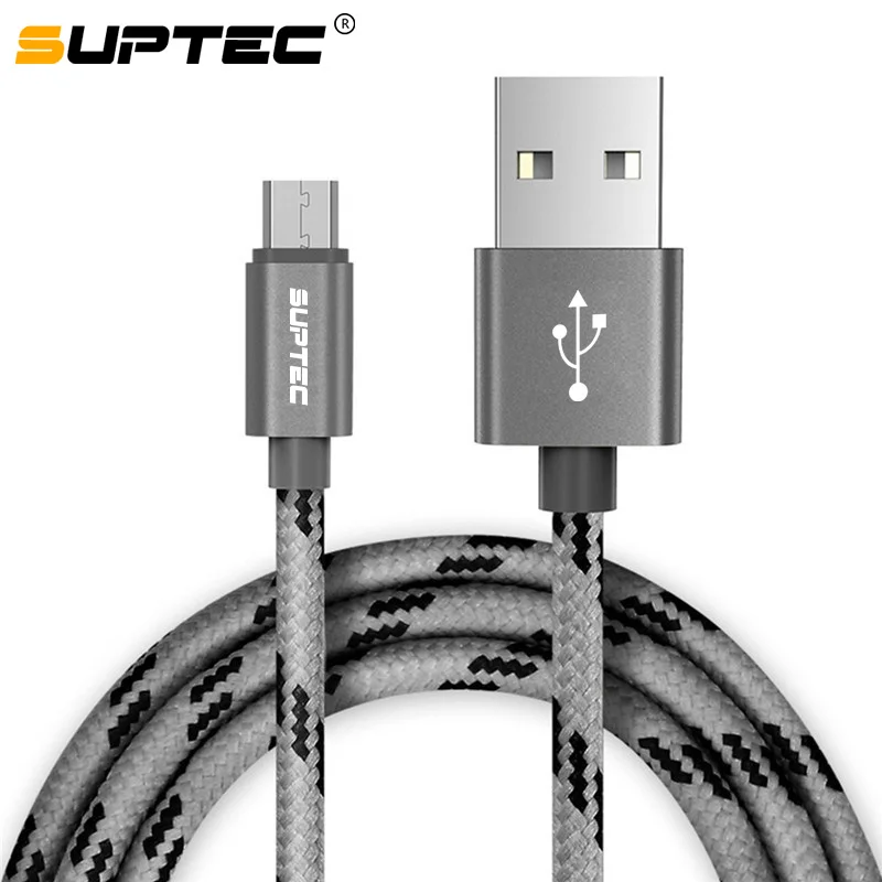 Кабель зарядный SUPTEC Micro USB Плетеный 2 4 А м 3 м|Кабели для мобильных телефонов| |