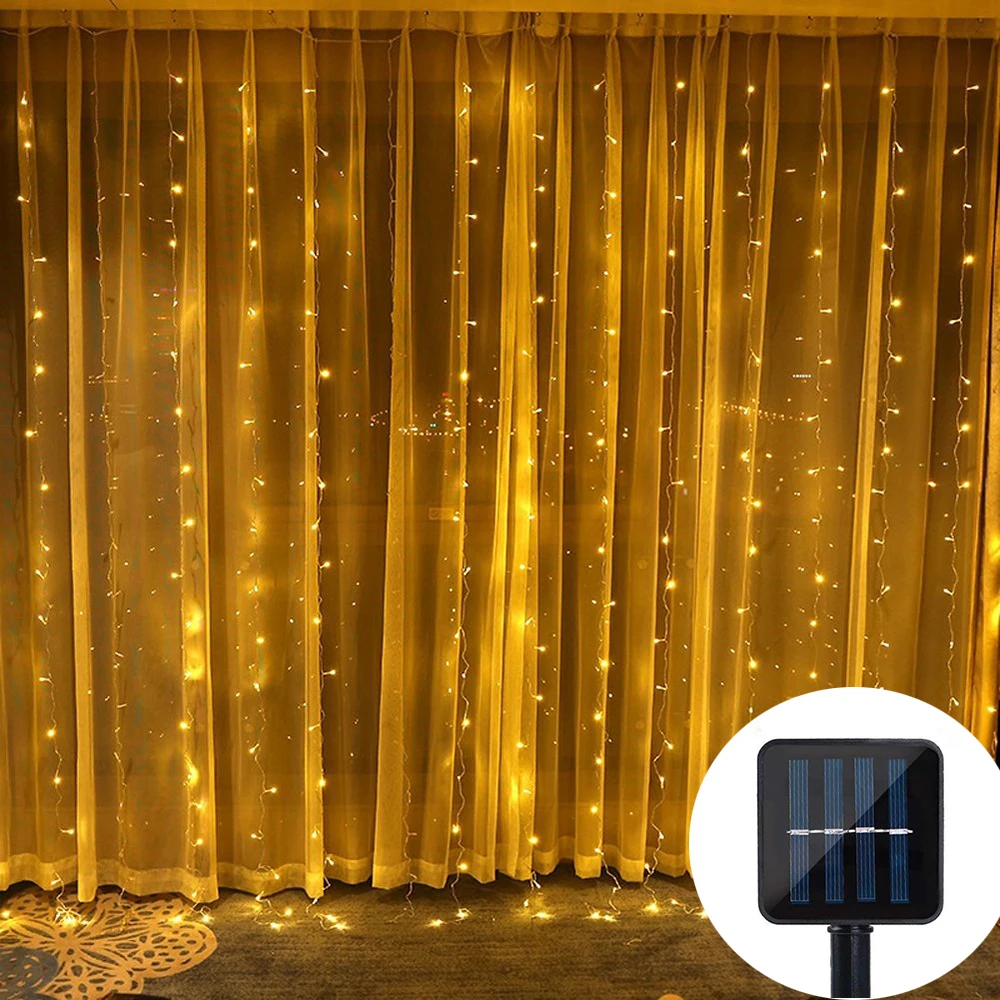 Waterproof Solar LED Curtain String Lights 3X3M 300 LED Window Curtain Lights for Wall Garden Wedding Halloween Party Decoration
Waterproof Solar LED Curtain String Lights 3X3M 300 LED Window Curtain Lights for Wall Garden Wedding Halloween Party Decoration