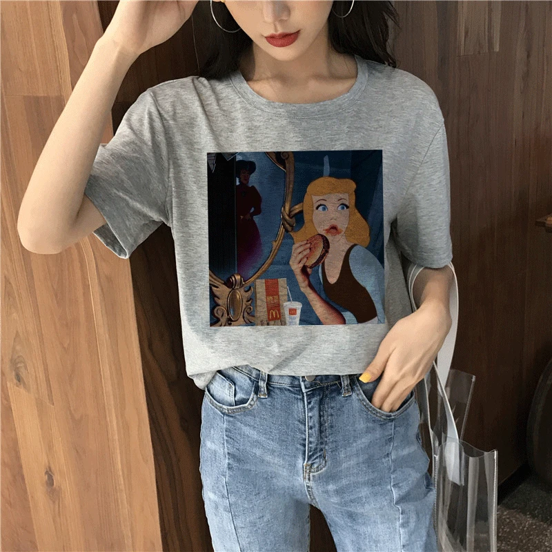 Summer 2019 Cartoon Harajuku Princess Gray T Shirt O-Neck Punk Aesthetics TShirt Print Casual Short Sleeve Streetwear Women Top
Summer 2019 Cartoon Harajuku Princess Gray T Shirt O-Neck Punk Aesthetics TShirt Print Casual Short Sleeve Streetwear Women Top
