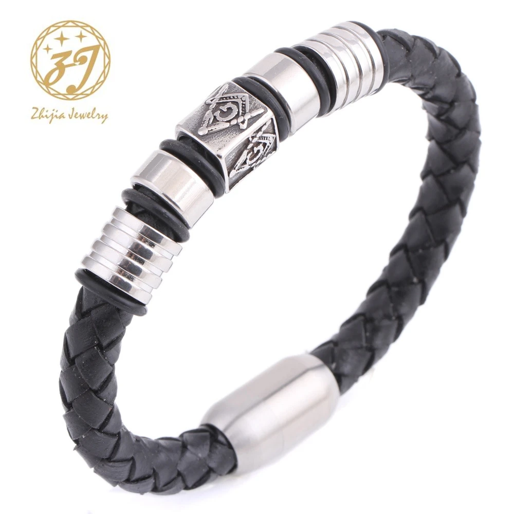 Masonic Bracelets Men/Woman Jewelry Handmade Vintage Mens Leather Bracelet 2018 Stainless Steel Magnetic Clasp Gift Pulseras
Masonic Bracelets Men/Woman Jewelry Handmade Vintage Mens Leather Bracelet 2018 Stainless Steel Magnetic Clasp Gift Pulseras