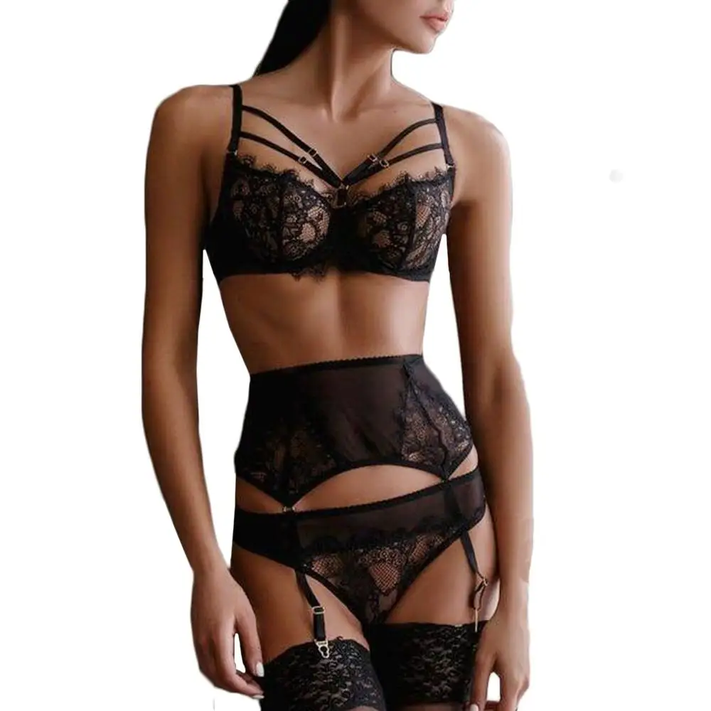 Women Sexy Lace Underwire Bra Sleepwear Bandage Black Lingerie Garter Underwear Sexy Underwear Women Erotic New Fashion L4#
Women Sexy Lace Underwire Bra Sleepwear Bandage Black Lingerie Garter Underwear Sexy Underwear Women Erotic New Fashion L4#