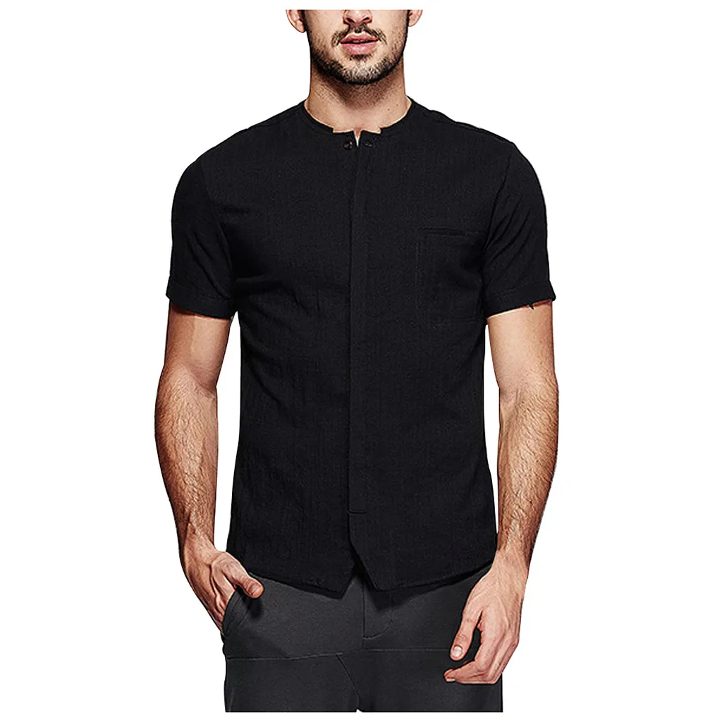 FREE OSTRICH 2019 New Summer men's Shirt Retro Loose Linen Solid Color Button Pockets Decorative short-sleeved Casual Tops
FREE OSTRICH 2019 New Summer men's Shirt Retro Loose Linen Solid Color Button Pockets Decorative short-sleeved Casual Tops