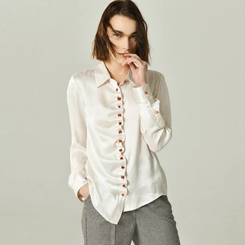 100% Silk Blouse Women Shirt Wave Threshold Design Turn-down Neck Long Sleeve 2 Colors Casual Style Plus Size New Fashion 2019
100% Silk Blouse Women Shirt Wave Threshold Design Turn-down Neck Long Sleeve 2 Colors Casual Style Plus Size New Fashion 2019