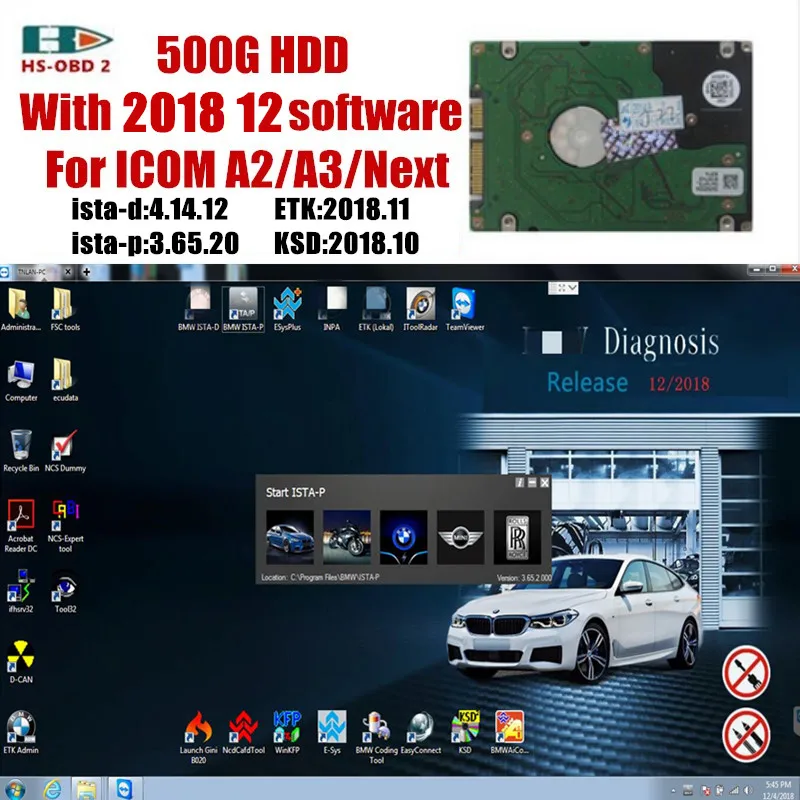 bd2 cononector ICOM A2/ICOM A3/ICOM Next diagnostic tool the latest 2019/03 software(ISTA/D:4.15.31, ISTA/P:3.66.0.20)500G HDD
bd2 cononector ICOM A2/ICOM A3/ICOM Next diagnostic tool the latest 2019/03 software(ISTA/D:4.15.31, ISTA/P:3.66.0.20)500G HDD