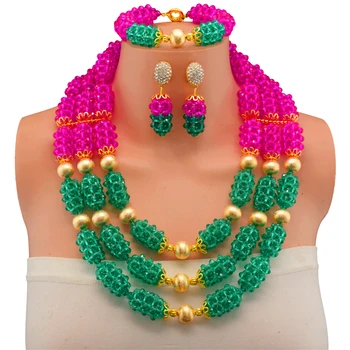 2017 New Fashion Rose Malachite Green African Beads Jewelry Set 3 Rows Nigerian Wedding Jewelry Set Available in Other Color
2017 New Fashion Rose Malachite Green African Beads Jewelry Set 3 Rows Nigerian Wedding Jewelry Set Available in Other Color