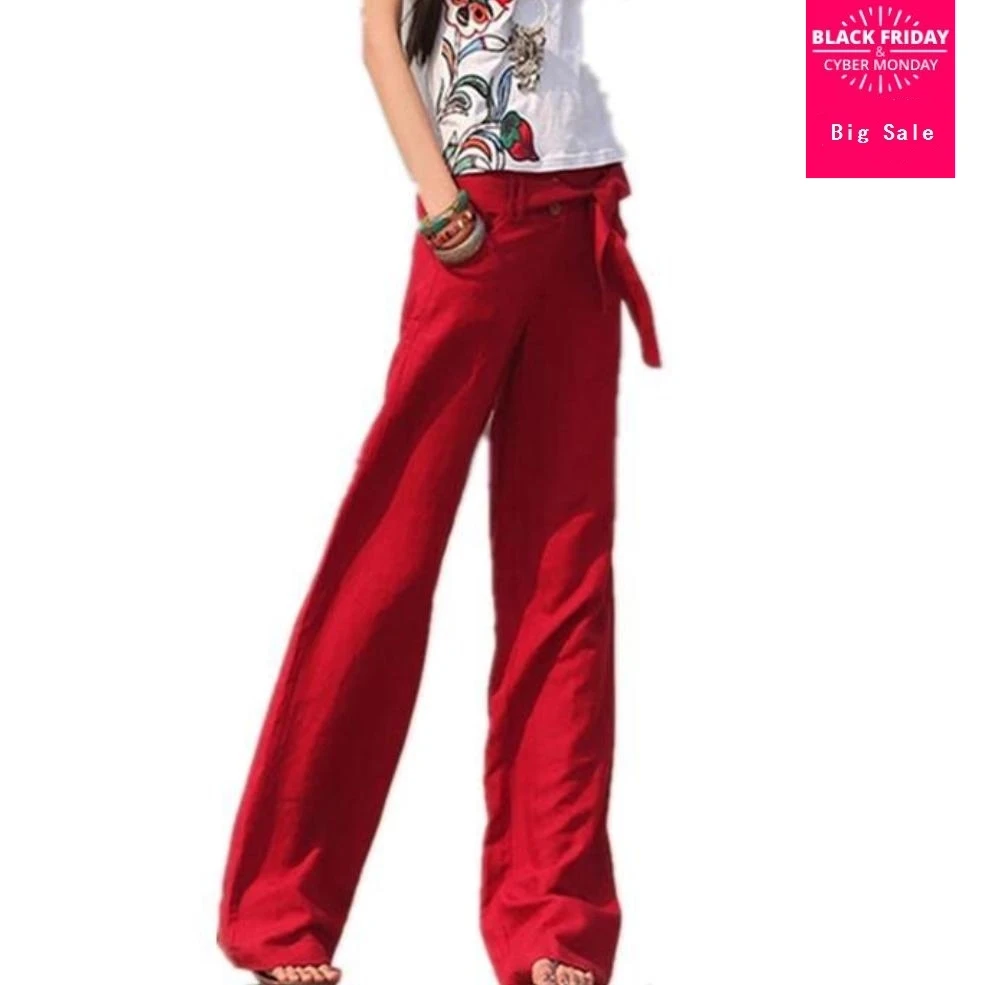 2018 summer vintage new solid color Linen pants female loose wide leg pants straight casual women pants XXL red trousers L542
2018 summer vintage new solid color Linen pants female loose wide leg pants straight casual women pants XXL red trousers L542