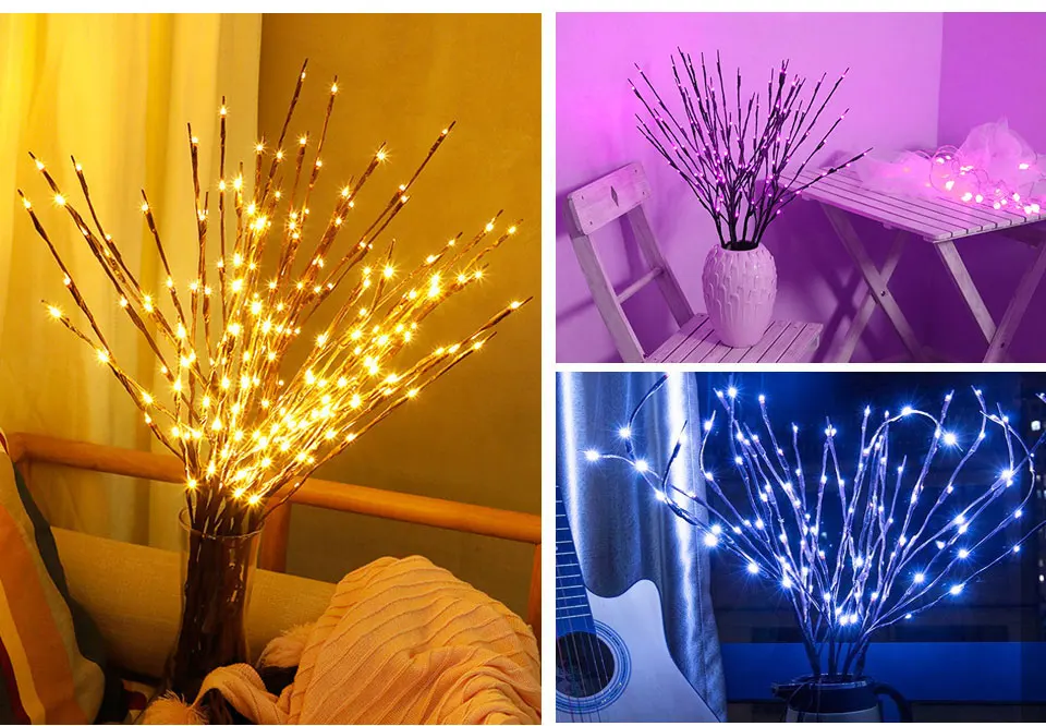 20 LEDs Table Decor Twig Lights 5 Colors (10)