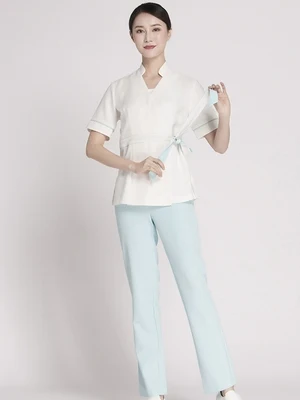 Spring and summer new beauty salon beautician uniform pants set technician service SPA care division service
Spring and summer new beauty salon beautician uniform pants set technician service SPA care division service