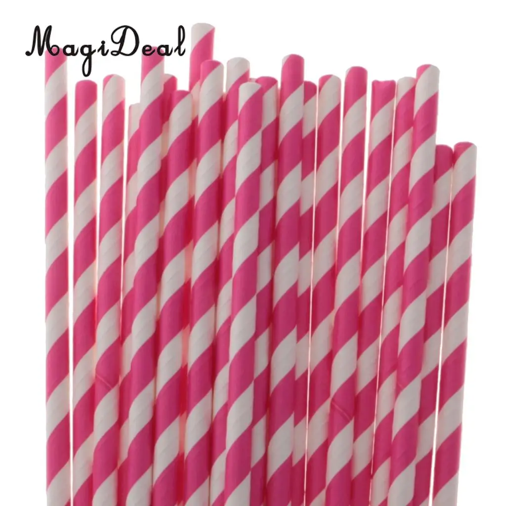 MagiDeal 25pcs Coconut Palm Tree Paper Straws Hawaiian Luau Barware Beach Party Favor