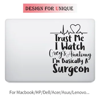 Trust Me I'm Basically A Surgeon Grey's Anatomy Decal Laptop Sticker for Macbook Pro Air Retina 11 12 13 15 inch Mac Book Skin
Trust Me I'm Basically A Surgeon Grey's Anatomy Decal Laptop Sticker for Macbook Pro Air Retina 11 12 13 15 inch Mac Book Skin