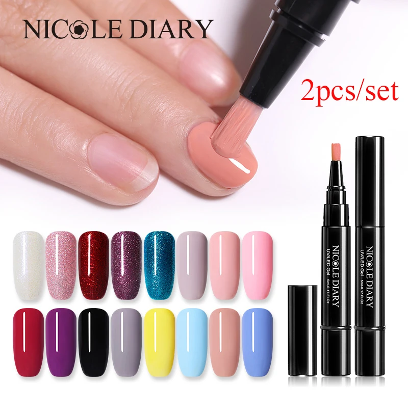 NICOLE DIARY 2PCS/LOT 3 In 1 Gel Nail Varnish Pen Glitter One Step Nail Gel Polish Hybrid 60 Colors UV Gel Lacquer Nail Art Tool
NICOLE DIARY 2PCS/LOT 3 In 1 Gel Nail Varnish Pen Glitter One Step Nail Gel Polish Hybrid 60 Colors UV Gel Lacquer Nail Art Tool