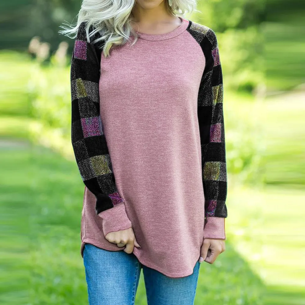 Plus Size Women's Autumn Casual Long Sleeve Polyester Plaid Print Fashion Top T-shirt Gift
Plus Size Women's Autumn Casual Long Sleeve Polyester Plaid Print Fashion Top T-shirt Gift