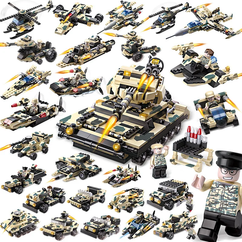 834pcs Military Tank Blocks 28 models Warships Building Blocks Model Set Compatible legoed Army WW2 Education Toys for Children
834pcs Military Tank Blocks 28 models Warships Building Blocks Model Set Compatible legoed Army WW2 Education Toys for Children