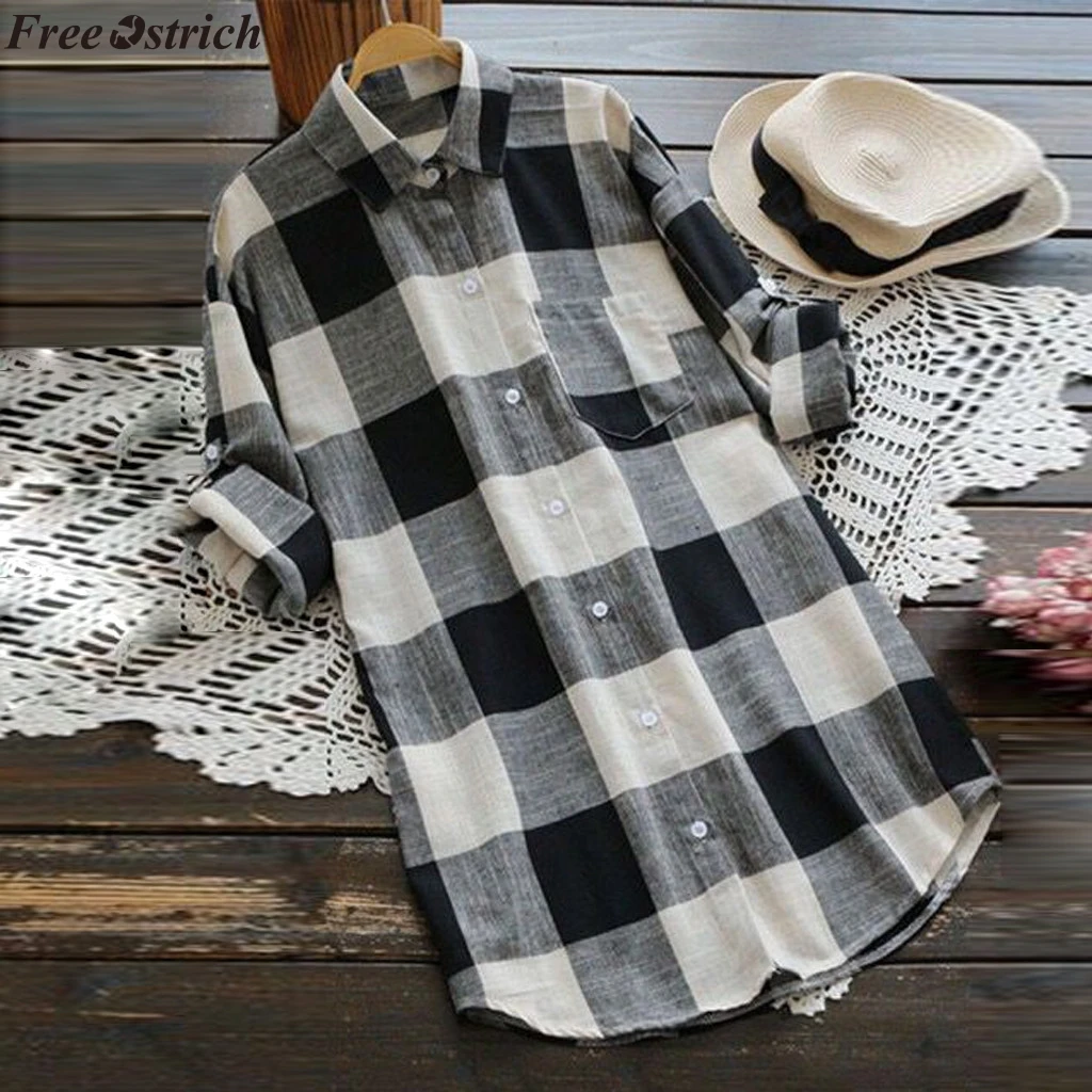 FREE OSTRICH Women's Vintage Plaid Long Sleeve V-neck Blouse Fashion Button Pocket Casual Slim Ladies Long Shirt plus size tops
FREE OSTRICH Women's Vintage Plaid Long Sleeve V-neck Blouse Fashion Button Pocket Casual Slim Ladies Long Shirt plus size tops