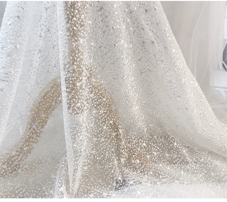 2019 NEW sequined women dress patchwork lace! 1 Yard Ivory lace fabric tulle mesh embroidered wedding gowns lace shiny sequins!
2019 NEW sequined women dress patchwork lace! 1 Yard Ivory lace fabric tulle mesh embroidered wedding gowns lace shiny sequins!