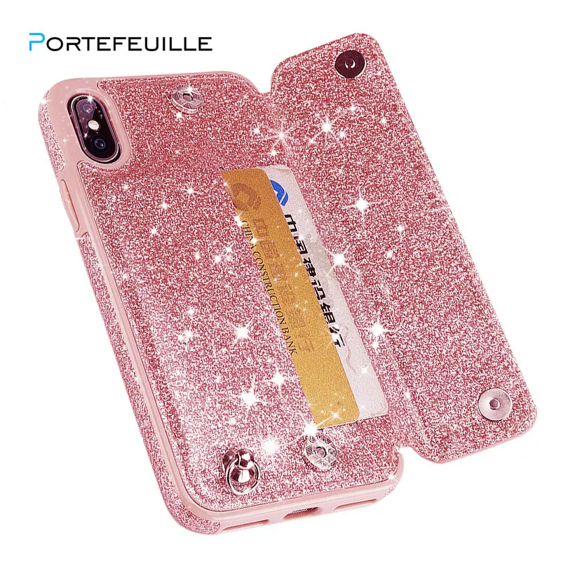 Portefeuille For iPhone 7 Case With Card Holder Glitter Leather Card Slot Flip Wallet Cover For iPhone X 8 Plus 6 6S Accessories
Portefeuille For iPhone 7 Case With Card Holder Glitter Leather Card Slot Flip Wallet Cover For iPhone X 8 Plus 6 6S Accessories