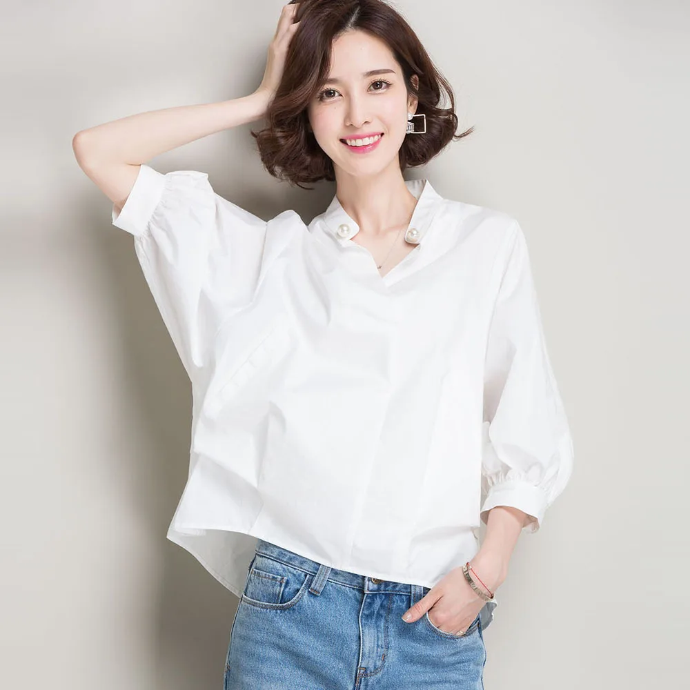 Large Size Fashion Women's Blouse 2019 Summer Cotton Pullover Lantern Sleeves White Women's Shirt
Large Size Fashion Women's Blouse 2019 Summer Cotton Pullover Lantern Sleeves White Women's Shirt