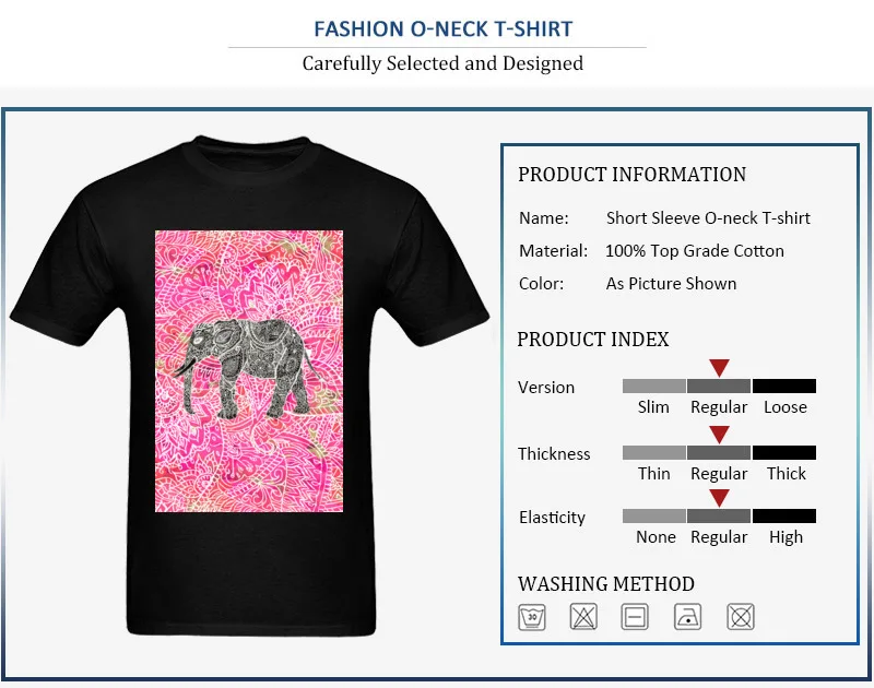 Pink Tribal Paisley Elephant Henna Pattern_detail_black