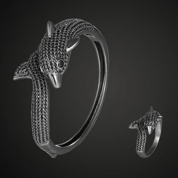 Zlxgirl Silver and jet color dolphin bangle with ring jewelry sets for women metal zircon copper wedding bracelet bangle bijoux
Zlxgirl Silver and jet color dolphin bangle with ring jewelry sets for women metal zircon copper wedding bracelet bangle bijoux
