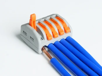 Fixmee 100pcs PCT-215 5 Pin Universal compact wire wiring connector conductor terminal block with lever
Fixmee 100pcs PCT-215 5 Pin Universal compact wire wiring connector conductor terminal block with lever