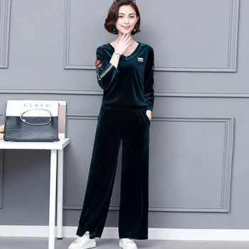 Gold Velvet Plus Size 5xl Tracksuit Women Two Piece Set Conjunto Feminino Ensemble Femme Deux Pieces Year-old Female Costume
Gold Velvet Plus Size 5xl Tracksuit Women Two Piece Set Conjunto Feminino Ensemble Femme Deux Pieces Year-old Female Costume