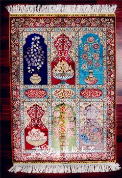 2.7'x4' Geometry Flower Design Hand Weave Silk Carpet Turkey Design Oriental Silk Rug
2.7'x4' Geometry Flower Design Hand Weave Silk Carpet Turkey Design Oriental Silk Rug