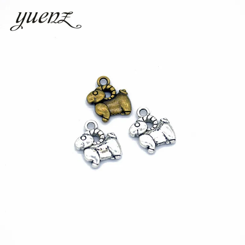 

YuenZ 15pcs Antique silver color sheep Charms Pendant jewelry findings for DIY Fit Bracelet&Necklace Accessories,Zinc AlloyD9181