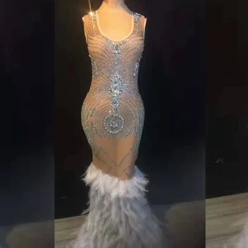 2019 Fashion Beige Patchwork Beads Feathers Long Celebrity Evening Sleeveless Women Mesh Dress Diamond Sexy Elegant Vestidos
2019 Fashion Beige Patchwork Beads Feathers Long Celebrity Evening Sleeveless Women Mesh Dress Diamond Sexy Elegant Vestidos