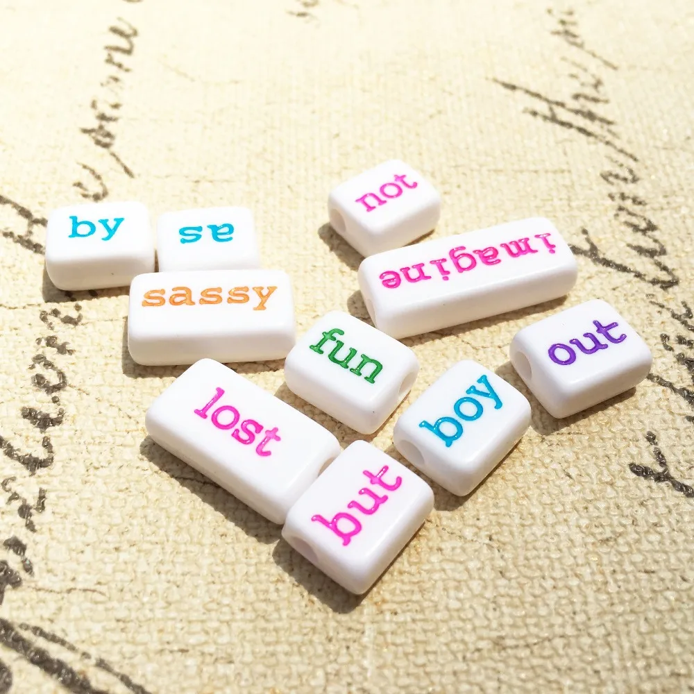 Wholesale 520pcs White with Mixed Colors English Words Printing Plastic Jewelry Beads DIY Jewelry Findings Acrylic Letter Beads
Wholesale 520pcs White with Mixed Colors English Words Printing Plastic Jewelry Beads DIY Jewelry Findings Acrylic Letter Beads