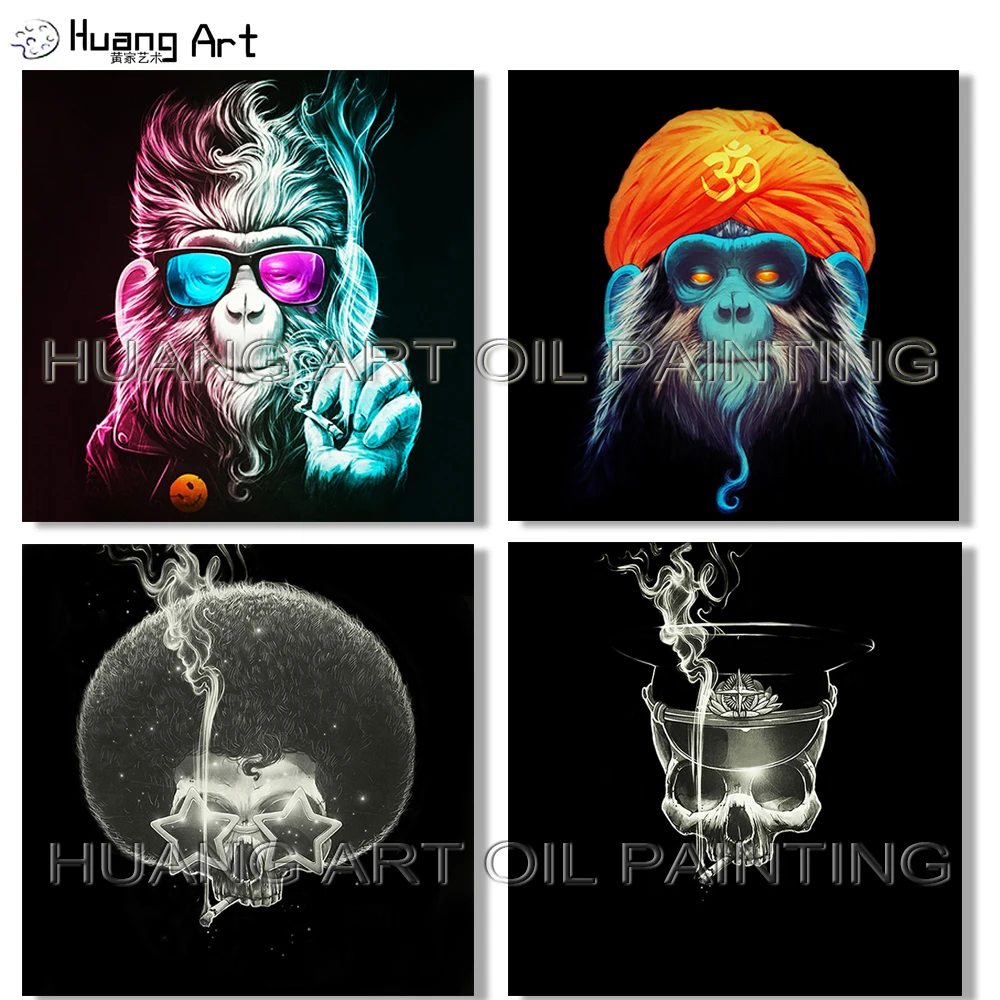 Hand-painted High Quality Canvas Art Monkey Oil Painting for Wall Decoration Palette Cool Arab Gorilla Monkey Oil Painting Skull
Hand-painted High Quality Canvas Art Monkey Oil Painting for Wall Decoration Palette Cool Arab Gorilla Monkey Oil Painting Skull