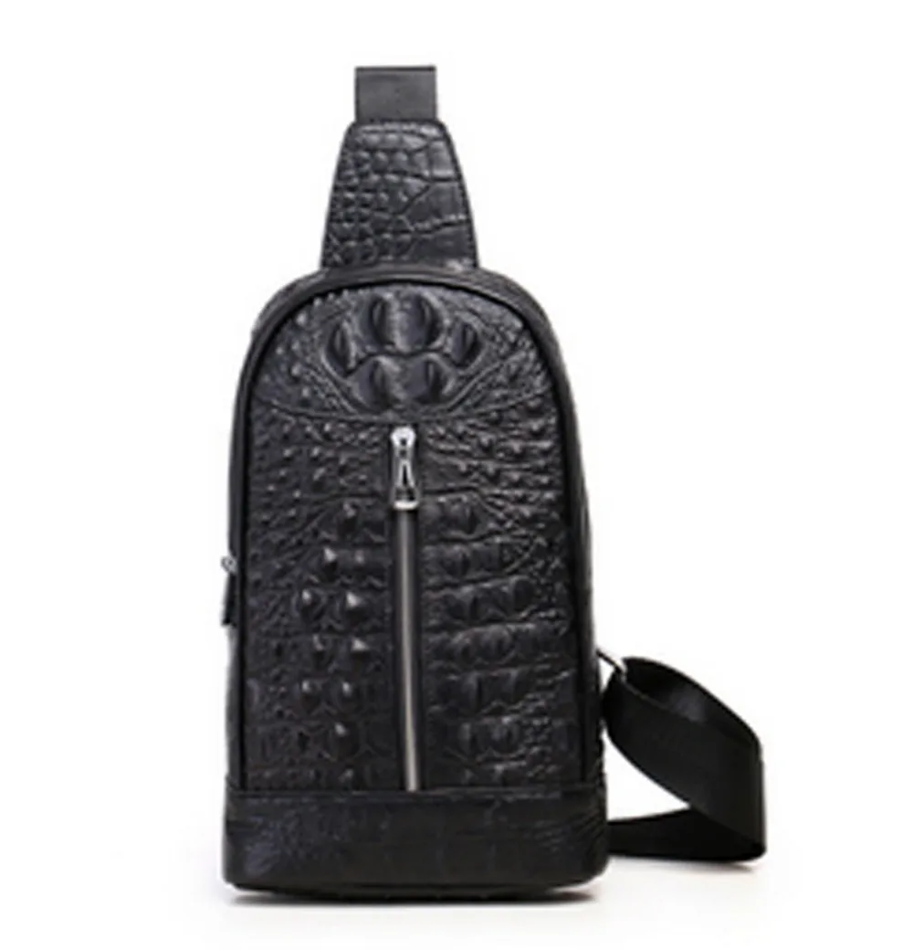High Quality Men Crocodile Grain Genuine Leather Shoulder Messenger Bag First Layer Cowhide Head Sling Chest bag DropShipping
High Quality Men Crocodile Grain Genuine Leather Shoulder Messenger Bag First Layer Cowhide Head Sling Chest bag DropShipping