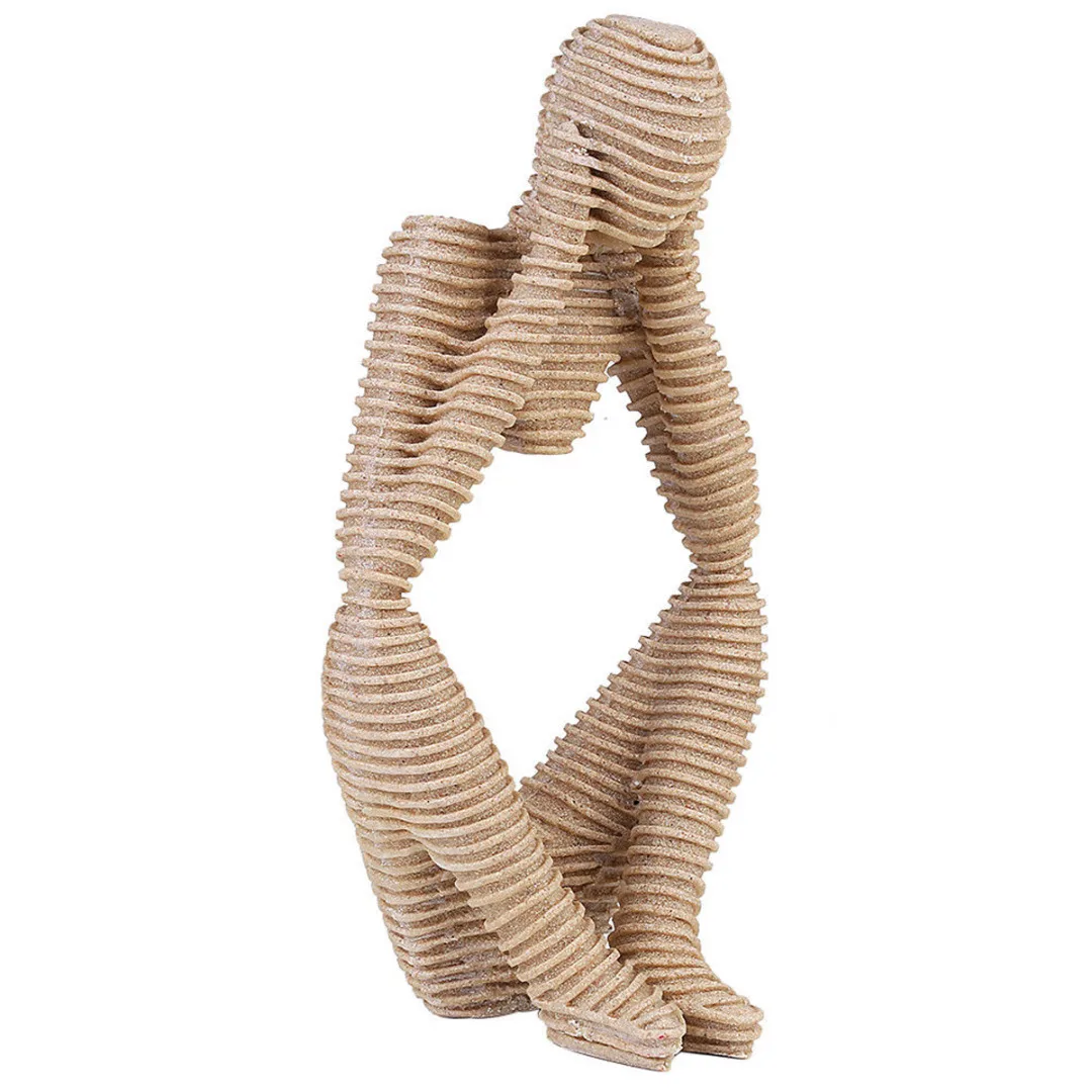 Nature Resin Sandstone Statues Abstract Characters Thinker Figure Hand Carved Figurine Crafts For Home Decor Accessories