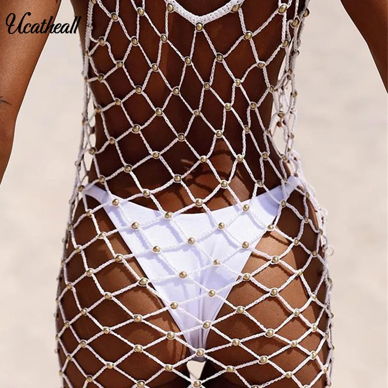 Beading Crochet Fishne Dresses Ucatheall Hollow Out Summer Beach Dress Sexy Women Open Back See Through Handmade Beach Dress
Beading Crochet Fishne Dresses Ucatheall Hollow Out Summer Beach Dress Sexy Women Open Back See Through Handmade Beach Dress