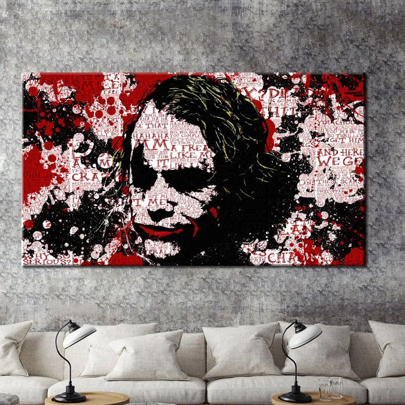 Modern Wall Graffiti Art Oil Painting Joker Print Poster on Canvas Wall Art Picture for Living Room Cuadros Home Decoration Gift
Modern Wall Graffiti Art Oil Painting Joker Print Poster on Canvas Wall Art Picture for Living Room Cuadros Home Decoration Gift